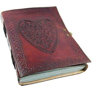 Large Vintage Heart Embossed Leather Journal/Instagram Photo Album Handmade pape